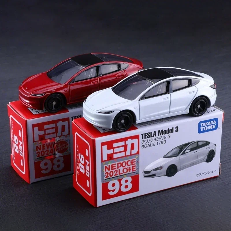 

Takara Tomy Tesla Model 3, легкосплавный автомобиль, литье под давлением и игрушечный транспорт, модель автомобиля, миниатюрная масштабная модель автомобиля для детей