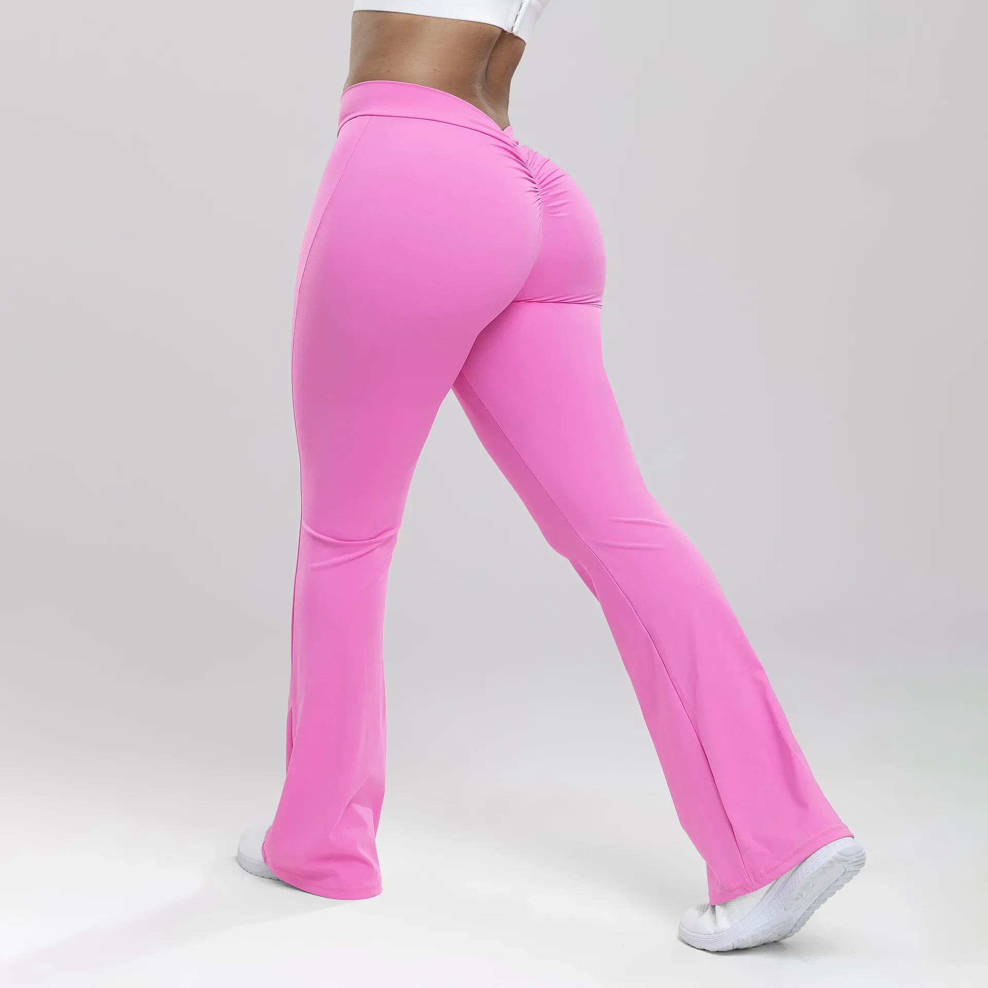 Yoga Pants Flare Leg Low Waist Exercise Training Running Flare Bottom Push Up Fitness Sport Scrunch Leggings for Gym Pants Women