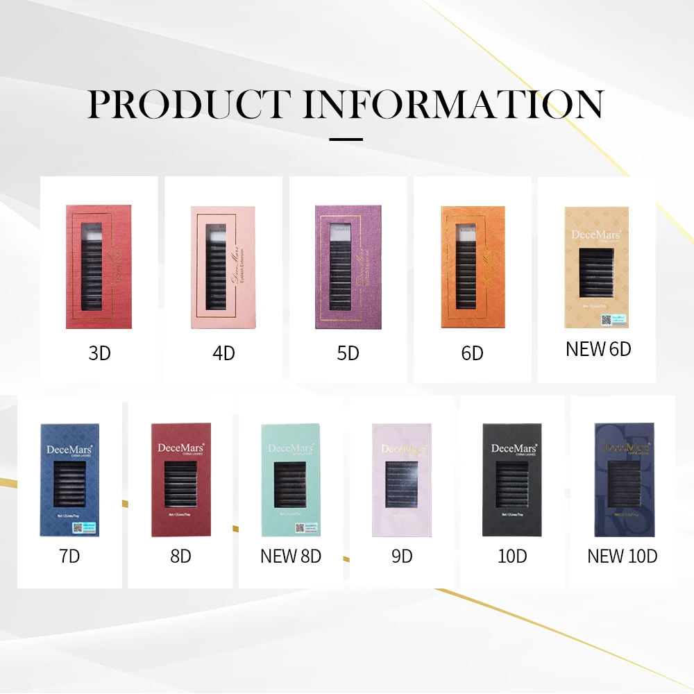 DeceMars 3DW/4DW/5DW/6DW/NEW 6DW/7DW/8DW/NEW 8DW/9DW/10DW/NEW 10DW رمش تمديد للمكياج