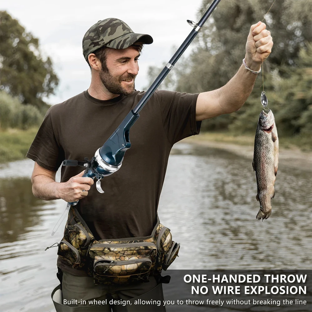 Portable Telescopic Fishing Rod with Reel – Compact 29.5cm Folded Length One-Hand Use Mini Travel Gear For Outdoor Fishing