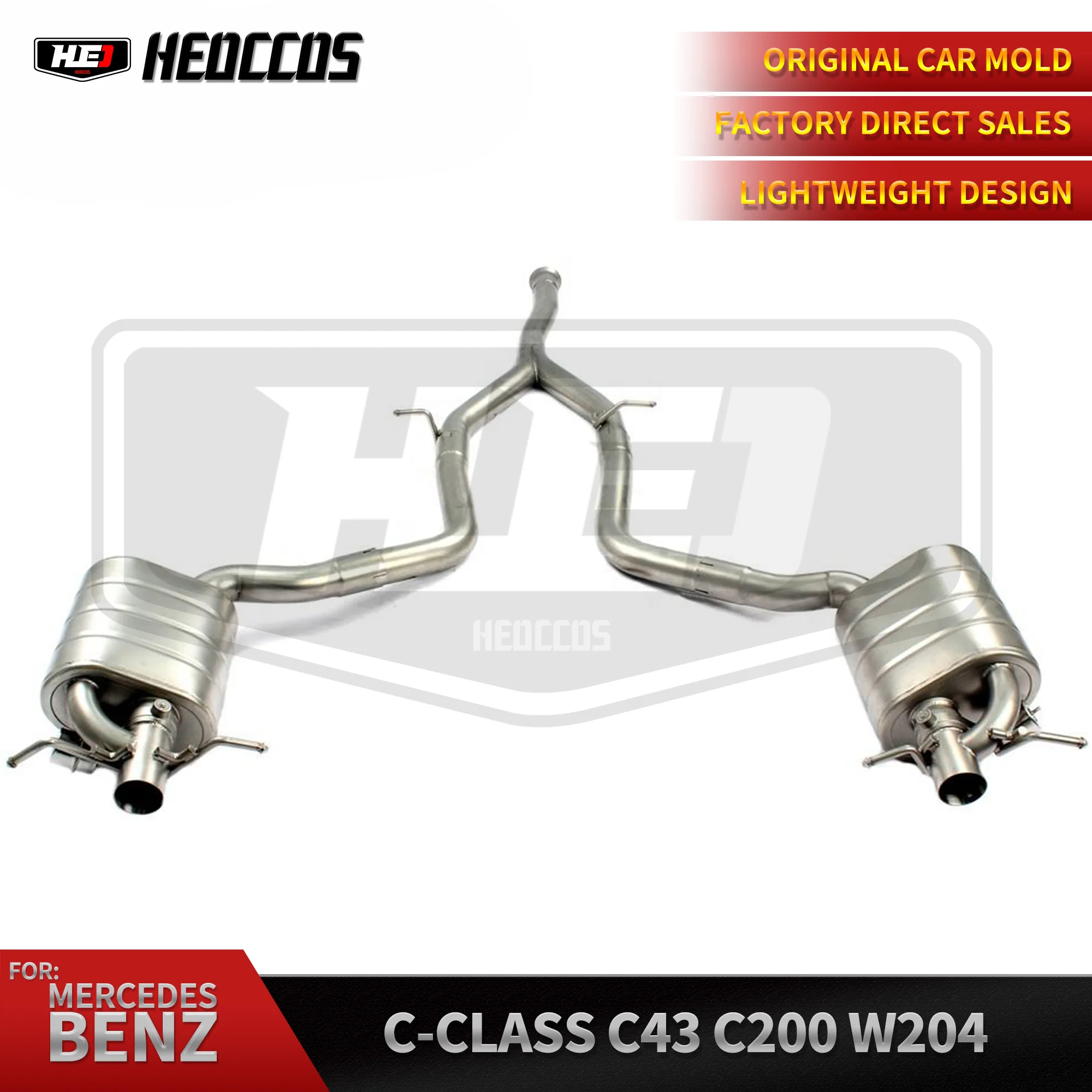 HEO Factory Car Auto Performance Catback For Mercedes-Benz C-Class C43 C200 W204 SS304 Valve Muffler Remote Control Exhaust