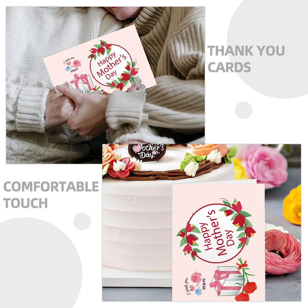 

1 Set Elegant Mother'S Day Thank You Cards Birthday Greeting Memo Notes For Gifts Wrapping Shop Supply Lovely Delicate Postcards