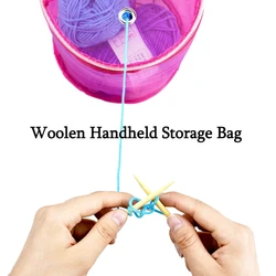 1pc Woolen Yarn Organizer Portable Woolen Yarn Bag Tote Bag Mesh Storage Bag Knitting Tools Sewing Accessories