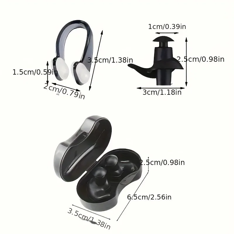 مجموعة سدادات أذن للسباحة، مع مشبك أنف، مناسبة لأنشطة السباحة الخارجية. مجموعة سدادة الأذن. #4