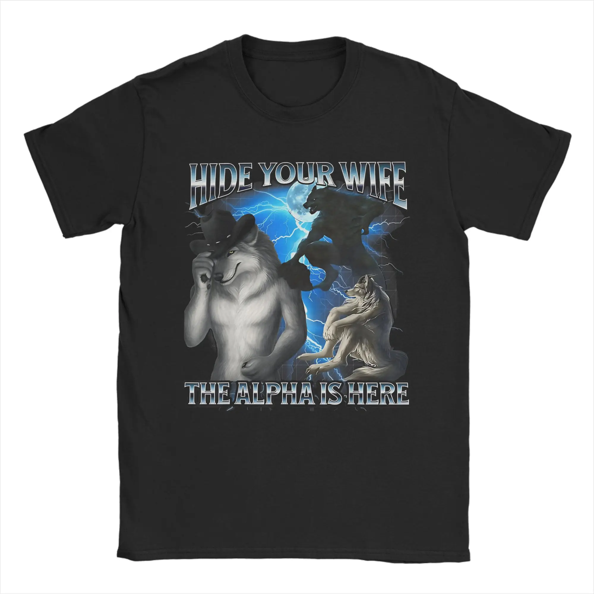 hide your wife alpha is here T Shirt Summer Hipster T Shirts Cotton Round Neck Plus Size 5XL Top Tees Short Sleeves Y2K Tshirt