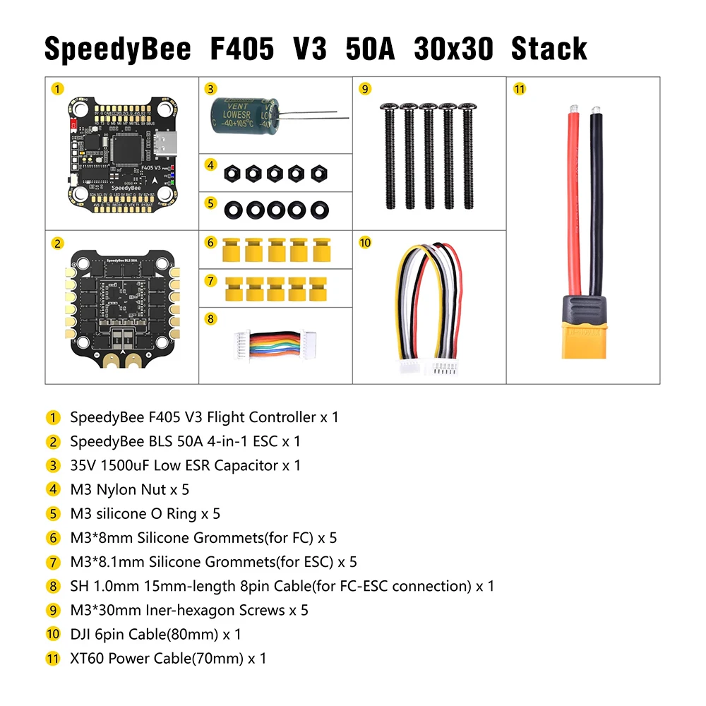 SpeedyBee F405 V3/V4 FC ESC Stack 3-6S Lipo Flight Control BLS 50A/55A 4 w 1 ESC 30x30 Bluetooth dla RC FPV Racing Drone