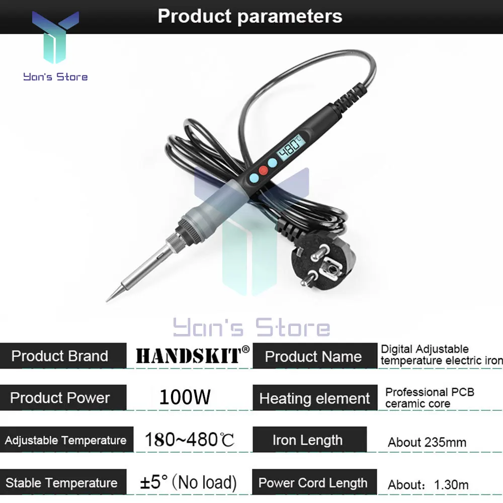 100W Fer À Souder Protable Numérique Temp Réglage Automatique Sommeil Interne Thermique Céramique Chauffage Électronique Outils De Soudage