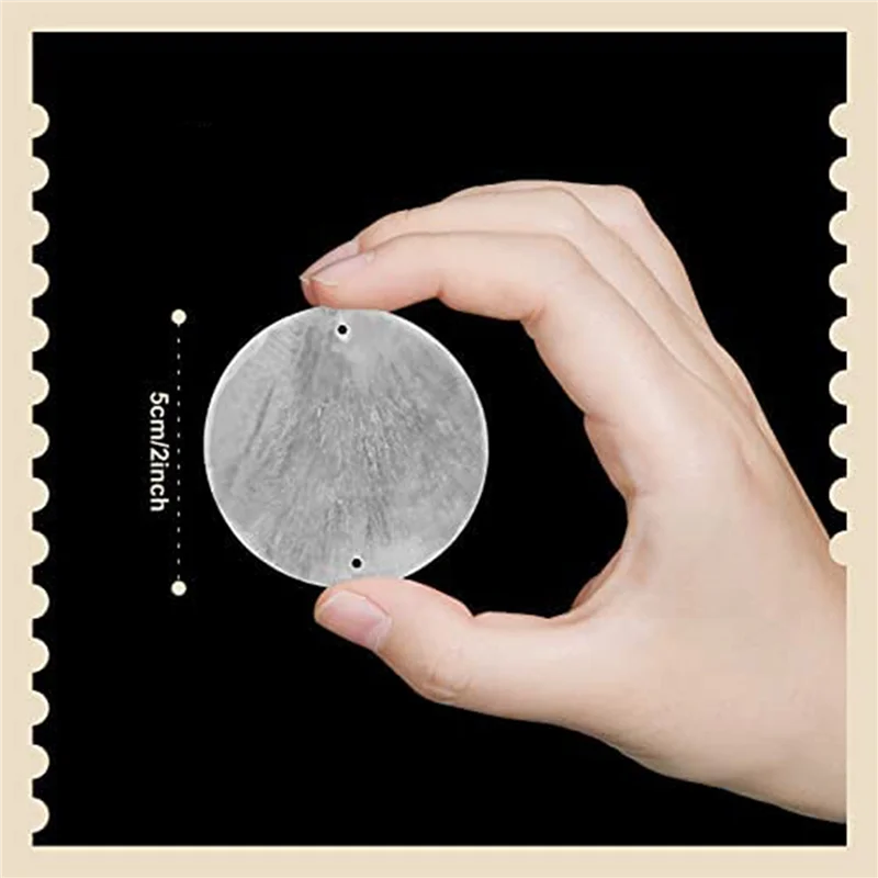 Coquilles Capiz rondes de 2 pouces, avec 2 trous, coquilles blanches rondes naturelles pour carillons éoliens, fabrication de bijoux, ABDJ-300 pièces