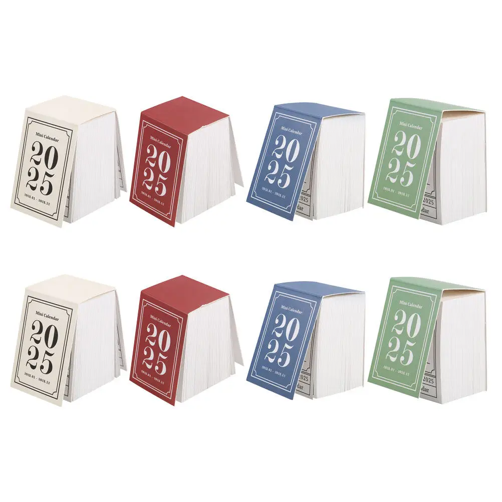 

8Pcs Mini Tear-Off Calendar Small Desk Calendar 2025 Vintage Romantic Design Compact Office Desk Accessory Aesthetic Table Decor