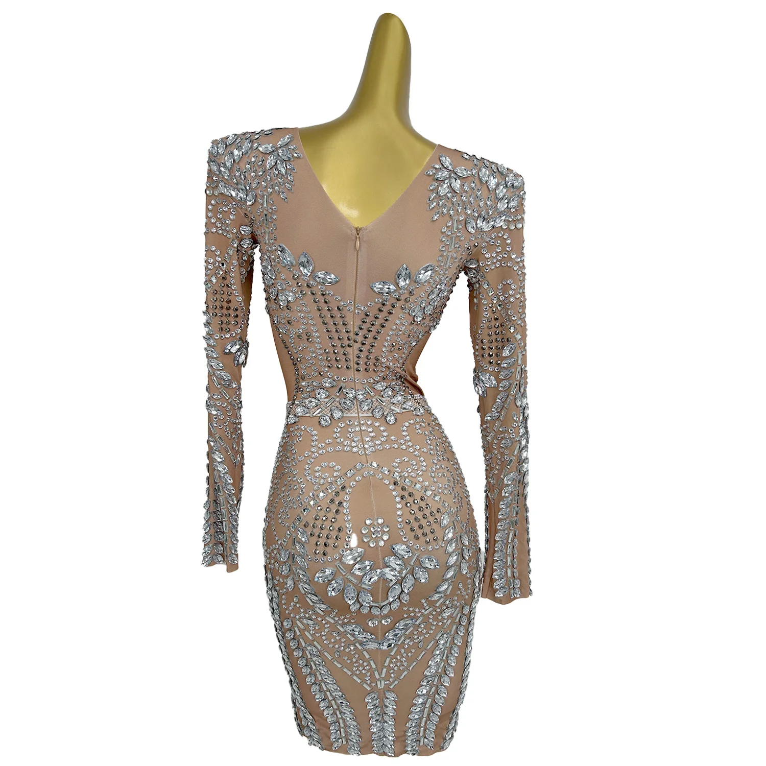 Robe de soirée en cristal coupe couvertes pour femme, robe de soirée, robe de Rhd'anniversaire courte, robe de club en biscuits pour femme, grande taille, sexy