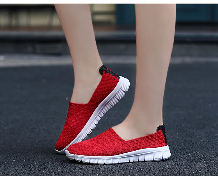 2021 New Spring Summer Casual Shoes for Woman Flat Soft Bottom Sneakers Breathable Mesh Shoes Woman Braided Shoes Zapatos Mujer