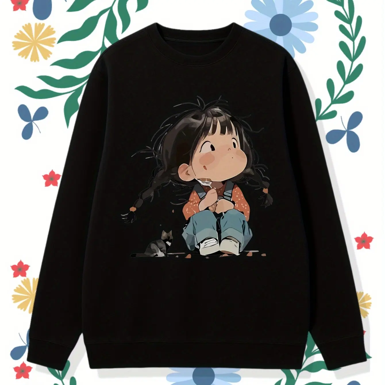 

Anime Graphic Printing Autumn and Winter Pure Cotton Men's and Women's Sweatshirts Outdoor Sports Leisure Fashion Trend Clothing