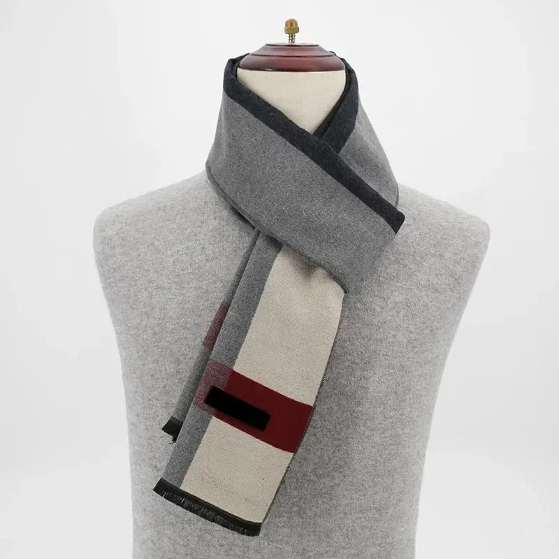 

Luxury Brand Winter Plaid Cashmere Scarf for Men Warm Neck Scarfs Male Business Scarves Long Men's Pashmina Shawl