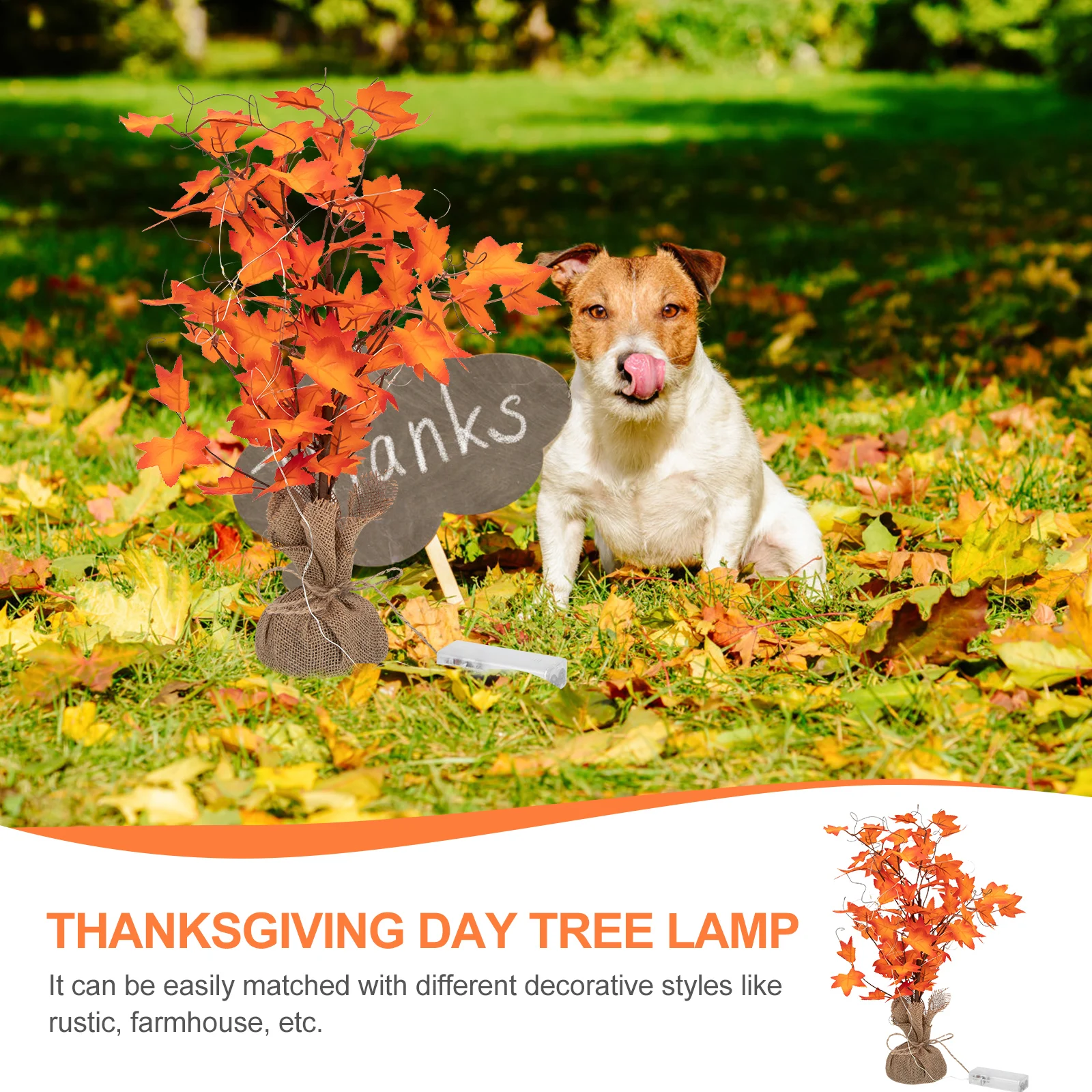 

Fall Decor Maple Leaf Landscape Light Lighted Tree with Lights Thanksgiving Day Outdoor Trees Red Artificial Small