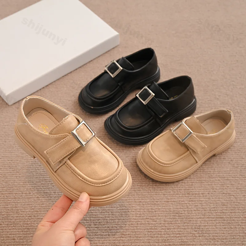 

Spring 2025 Childrens Retro Casual Shoes Boys' Fashion Comfortable Low Top Single Shoes Girls' Versatile Slip on Soft Sole Flats