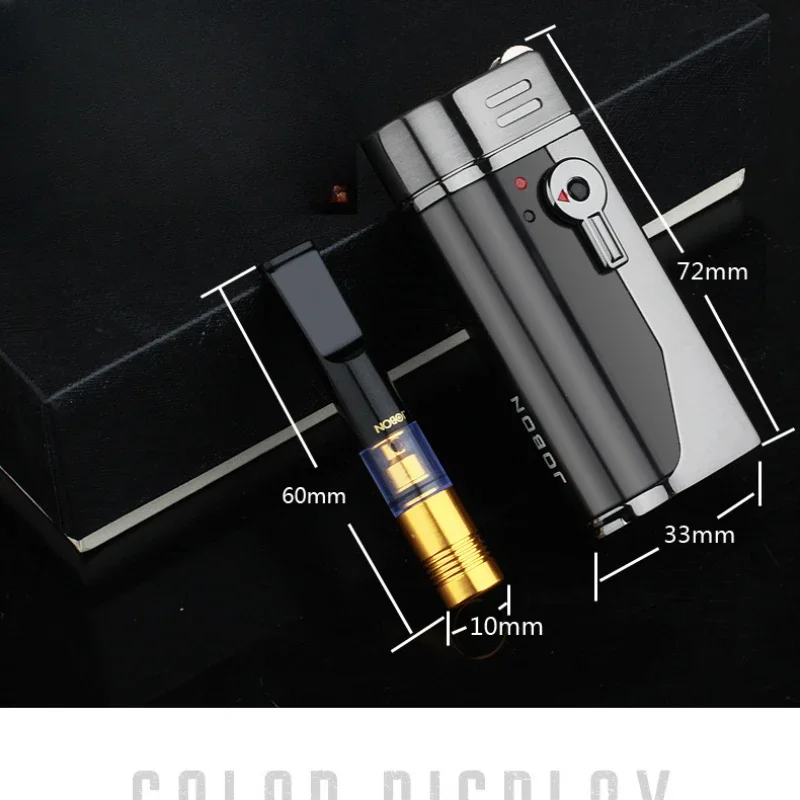 2024Jobon Jet Flame Zinc Alloy Flint Torch Lighter Butane Gas Refillable With Smoking Tools Accessories Cigarette Holder Filter