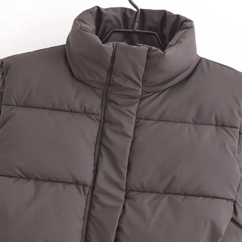

Women's Faion Autumn Winter New Arrival Pred-Gas Svel Stand Collar Cotton ort Vest Jaet Other Material 00%