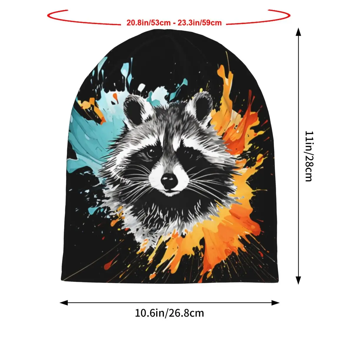 Raccoon In The Color Men Women Thin Beanies Cycling Ski Cap Double Layer Fabric Bonnet Hat