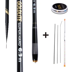 Goture 3.0-7.2M Stream Fishing Rod Taiwan Hand Pole Telescopic Rods with Top Three Sections and Float Rig Set