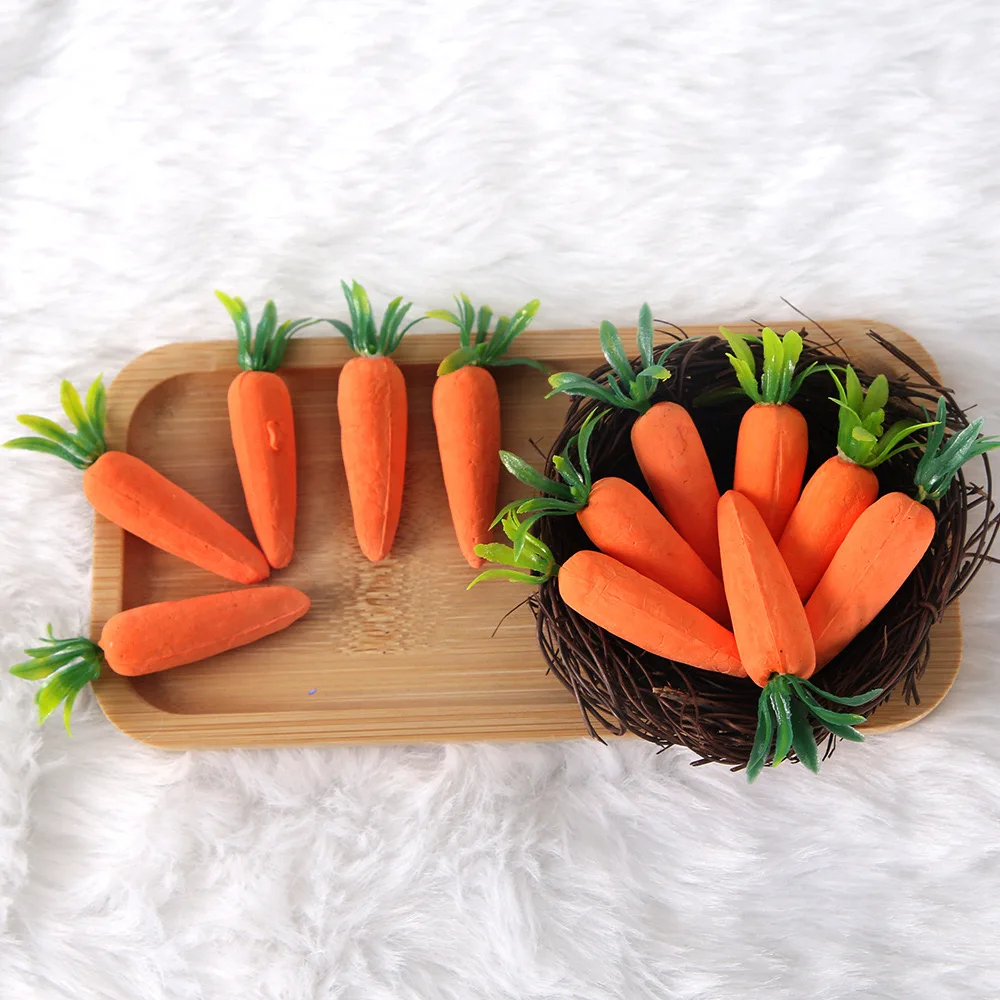 12 piece package of Easter decorations 7cm foam carrots Easter theme party decoration simulation carrot decorations