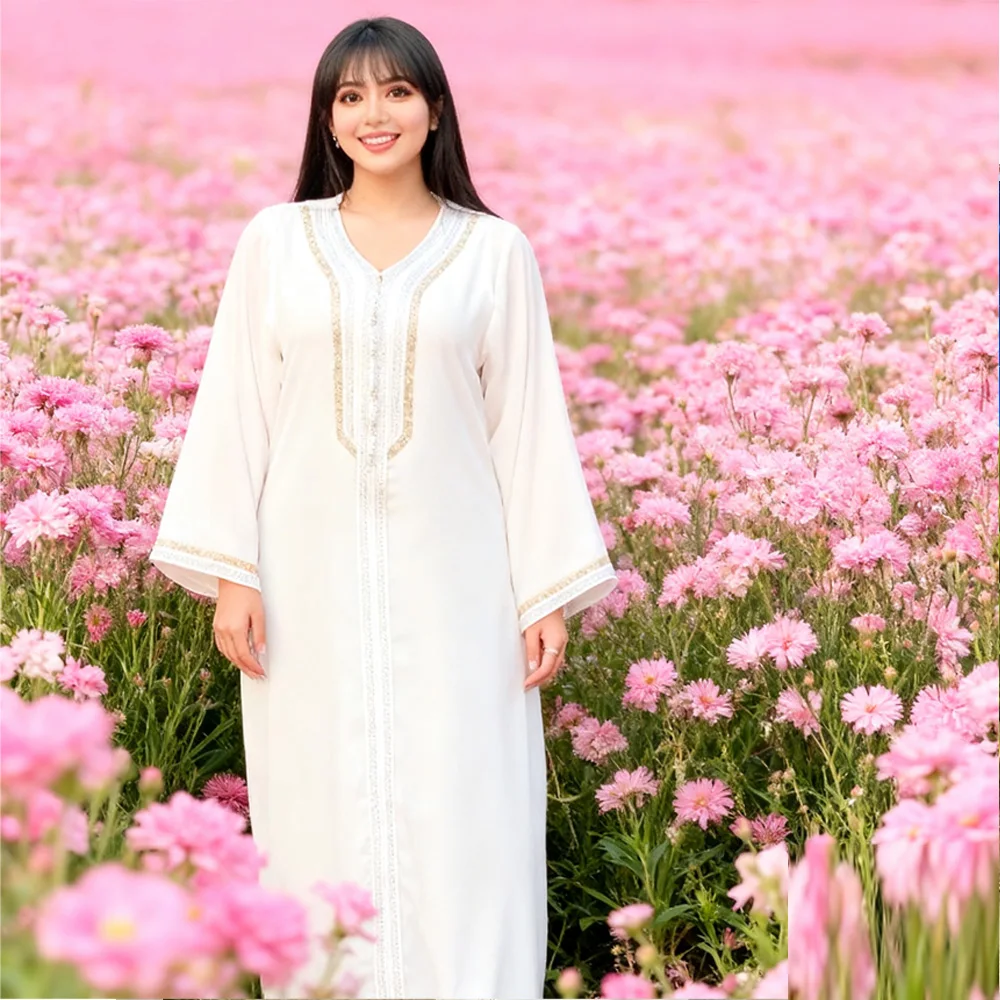 

2 шт., Дубай, Абая, марокканский кафтан, женское мусульманское платье, Ид Джалабия, Рамадан, халат, исламский Джеллаба, вечерние кафтан, Vestidos, костюм