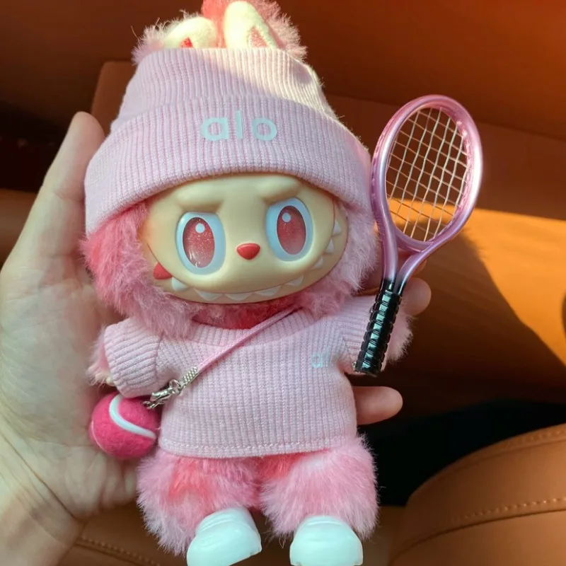 

Only Clothes for Labubu V1 V2 V3 Tennis Sport Set Including Tennis Racket and Balls Labubu Outfits Accessories Without Dolls