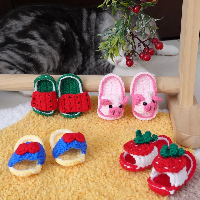 

Funny Pig Slippers Shooting Props Pet Woolen Shoes Woolen Shoes Net Red Cats Shoes Cool Cat Wearing Small Shoes Hole