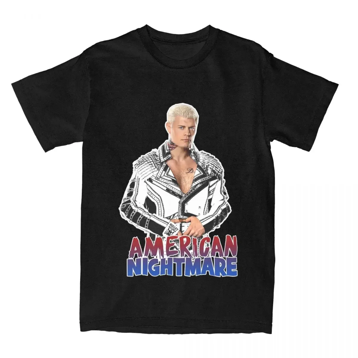 Cody Rhodes Bullet Club T-Shirt for Men American Nightmare Crazy Cotton Tee Shirt Crew Neck Short Sleeve T Shirt Clothes