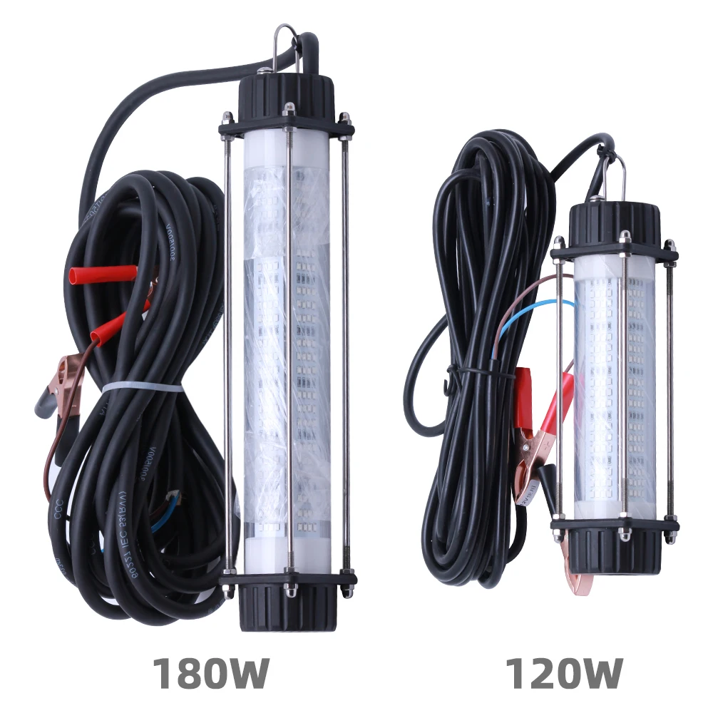 120W 180W Unterwasser-Angelleuchte LED Tauchlampe zur Fischlockung 12V Tiefsee-Nachtangel-Köderlicht mit Clips – Detail 4