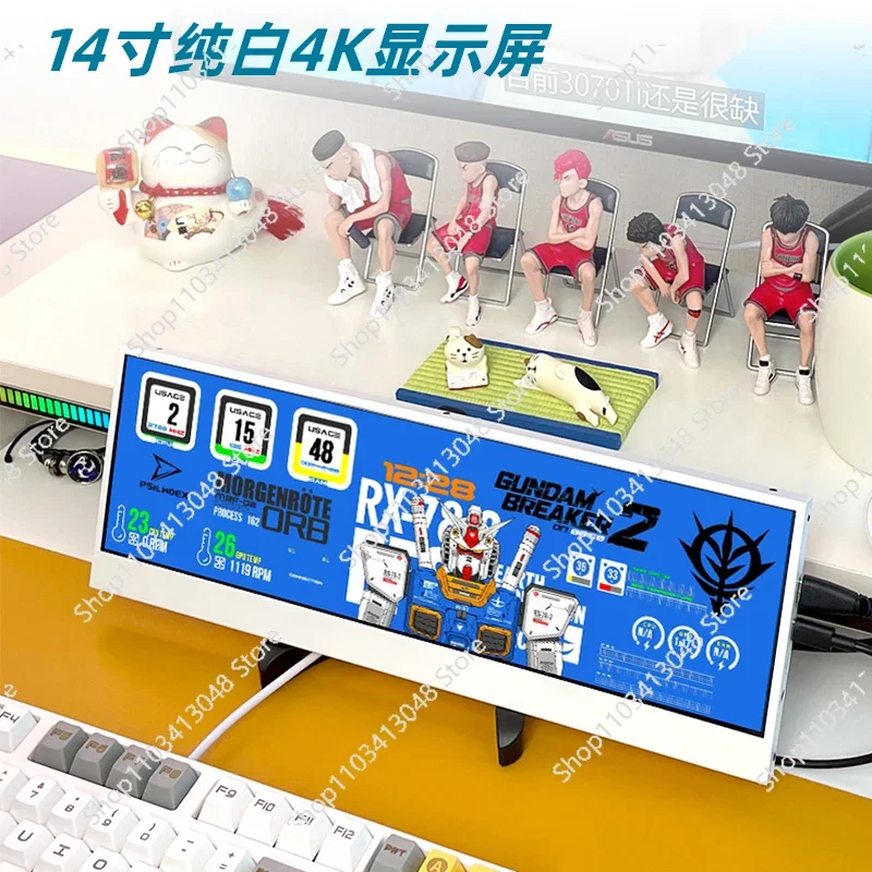 Chasis con pantalla táctil secundaria expandible ASUS, compatible con doble pantalla 4K, mesa de juego para computadora con monitor DIY