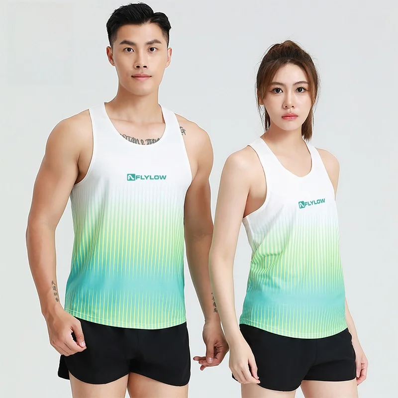 

FLYLOW Summer Marathon Sports Running Fitn Couple Vest Мужская и женская быстросохнущая дышащая футболка owtai T-irt