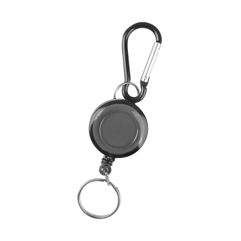 Heavy Duty Retractable Pull Badges Steel Wire Rope Buckles Holder Retractable Keychain Badges Holder Easy to Use