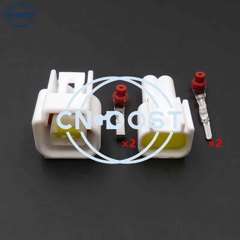 1 Set 2 Pin AC Assembly Automobile High Voltage Pack Ignition Coil Connector White Wire Harness Sealed Plug FW-C-2F-B FW-C-2M-B