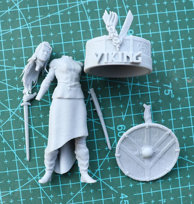 1/24 75mm 1/18 100mm Resin Model Kits Viking Female Warrior Figure Unpainted No Color RW-909