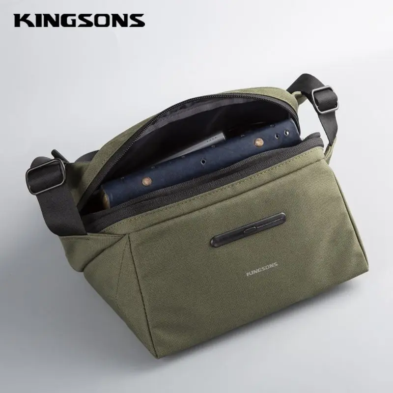 Kingsons tas dada stereo UV pria, tas selempang hijau multifungsi, tas bahu luar ruangan