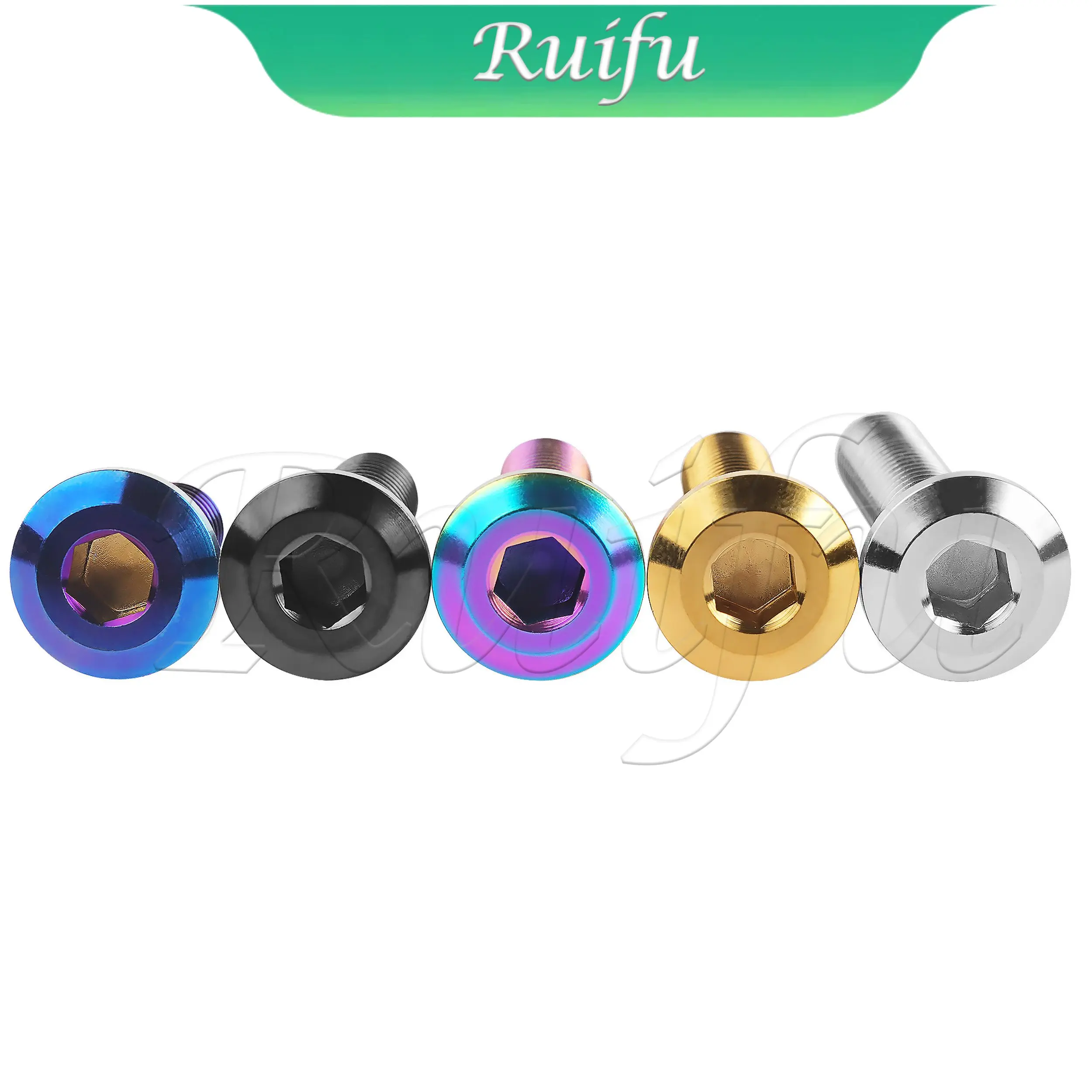 Ruifu Titanium Bolt  6PCS M8x20 22 25 30 33 35 40mm Bolt Screws Hex Socket Head for Suzuki Yamaha Disc Brake Rotor Bolts