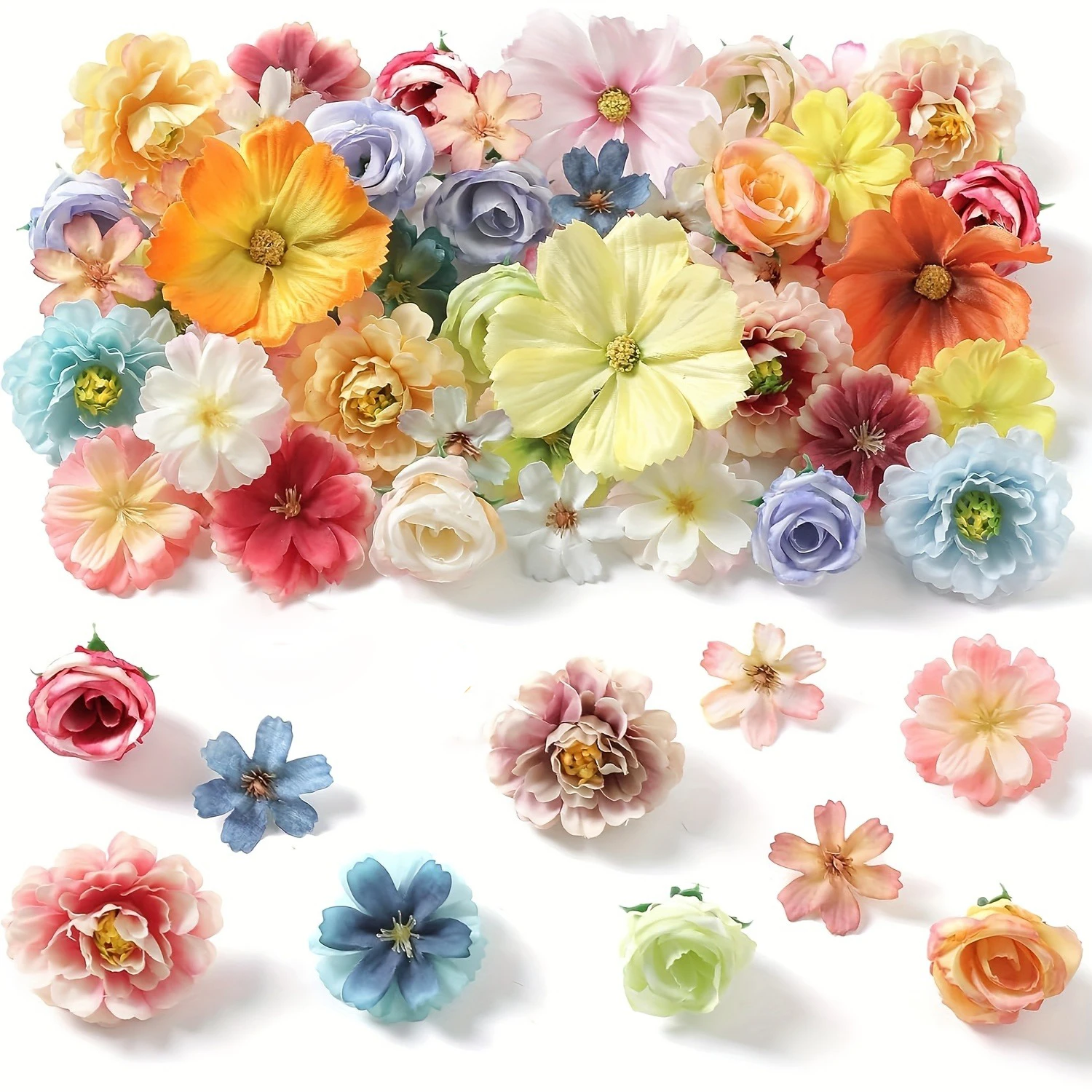 36 Stück künstliche Rosen-Kunstblumen, gemischte künstliche Blumen für Heimdekoration, Hochzeitsdekoration, DIY-Handwerk, Geschenke, Kranz, Scrapbook-Zubehör – Detail 8