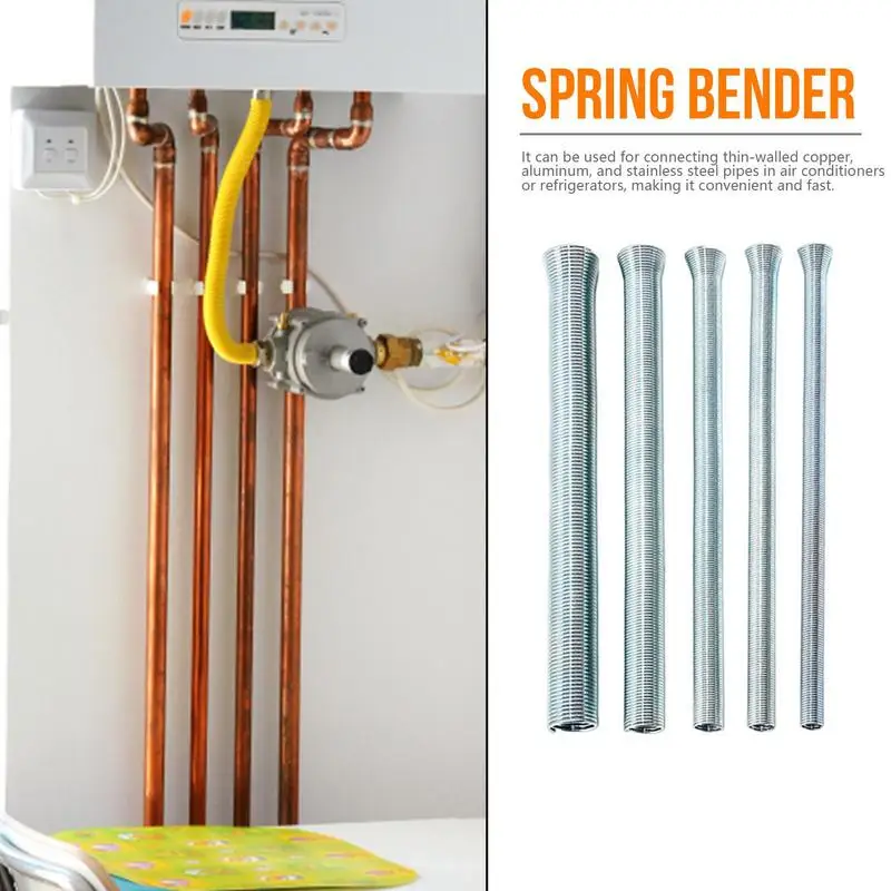 Spring Bender Set 5pcs Flexible Spring Steel Tubing Benders Home Improvement 1/4\'5/16\'3/8\'1/2\'5/8\'Bending Copper Tube Springs