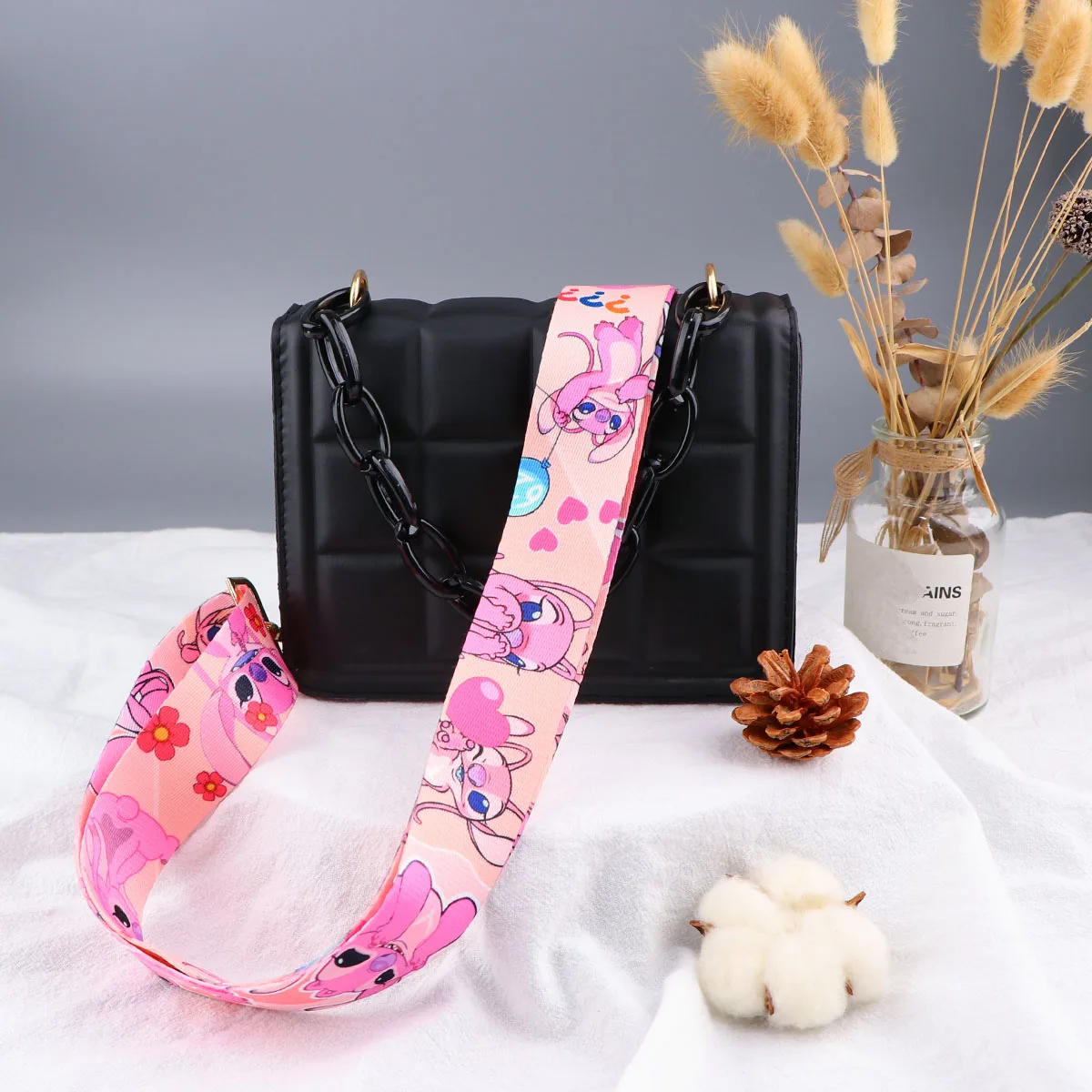 Cartoon Cat Stitch Nylon Bag Strap Women Straps for Crossbody Messenger Shoulder Bag Accessories Adjustable Belts Handbag Straps