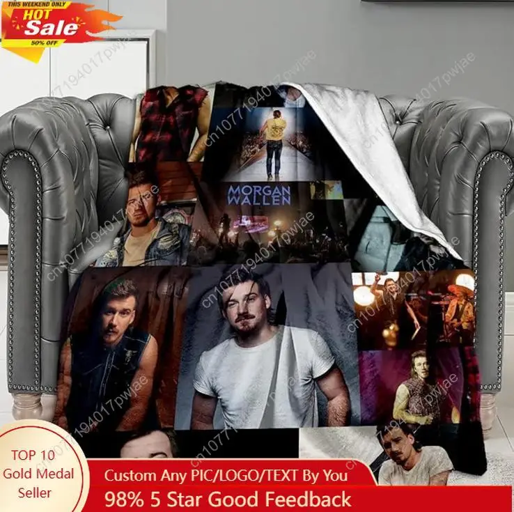 

M0.rgan Blanket Wallen Blanket, Fleece and Plush Blanket, Livingroon Bedroom Decor Custom blankets