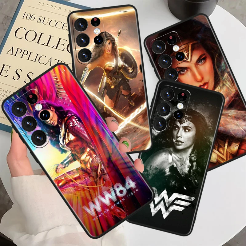 Wonder Woman Cool For Samsung Galaxy S23 S22 S21 S20 FE S10 S10e S9 S8 Ultra Plus Lite Black Soft Phone Case