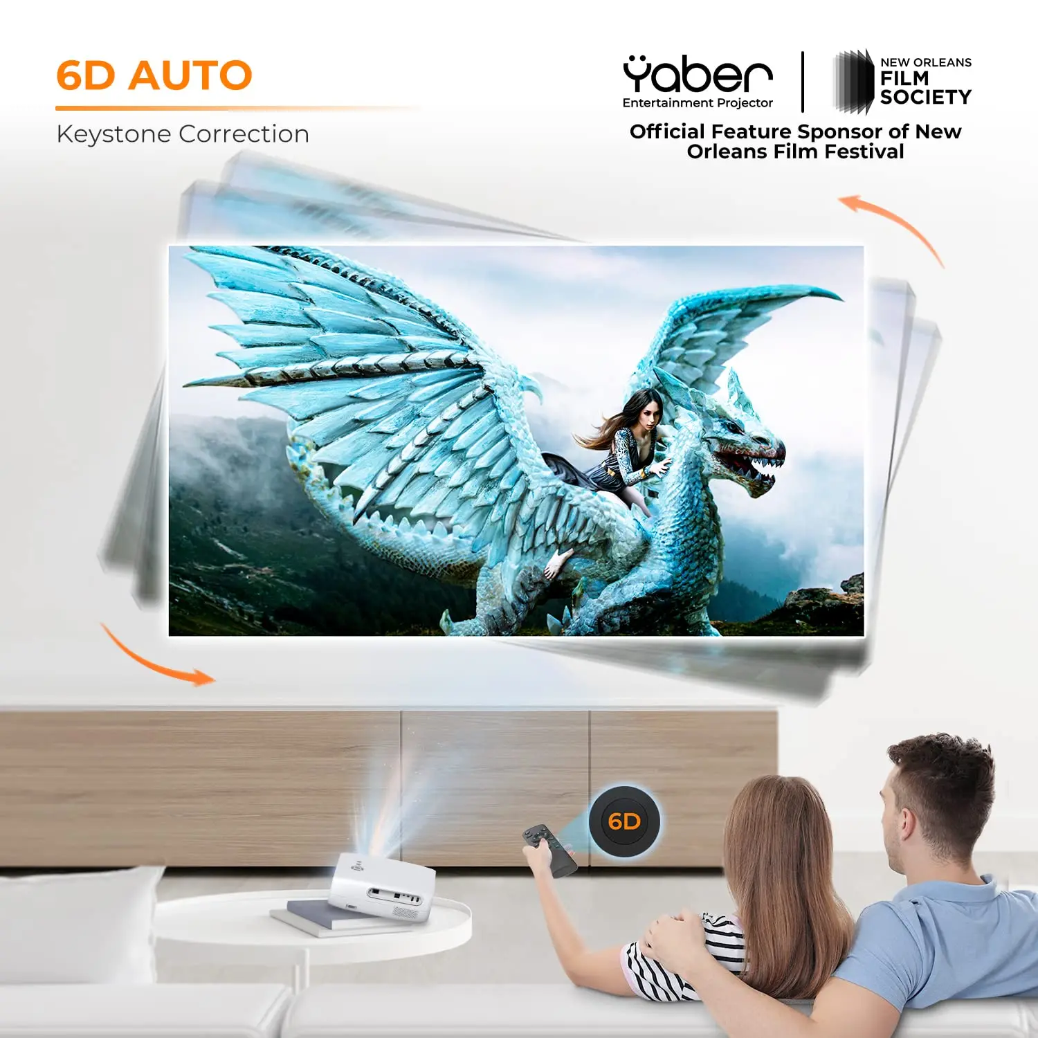 YABER Pro V7 5G WiFi proiettore Bluetooth Full HD nativo 1080P supporto proiettori 4K 6D Keystone Home & Outdoor videoproiettore