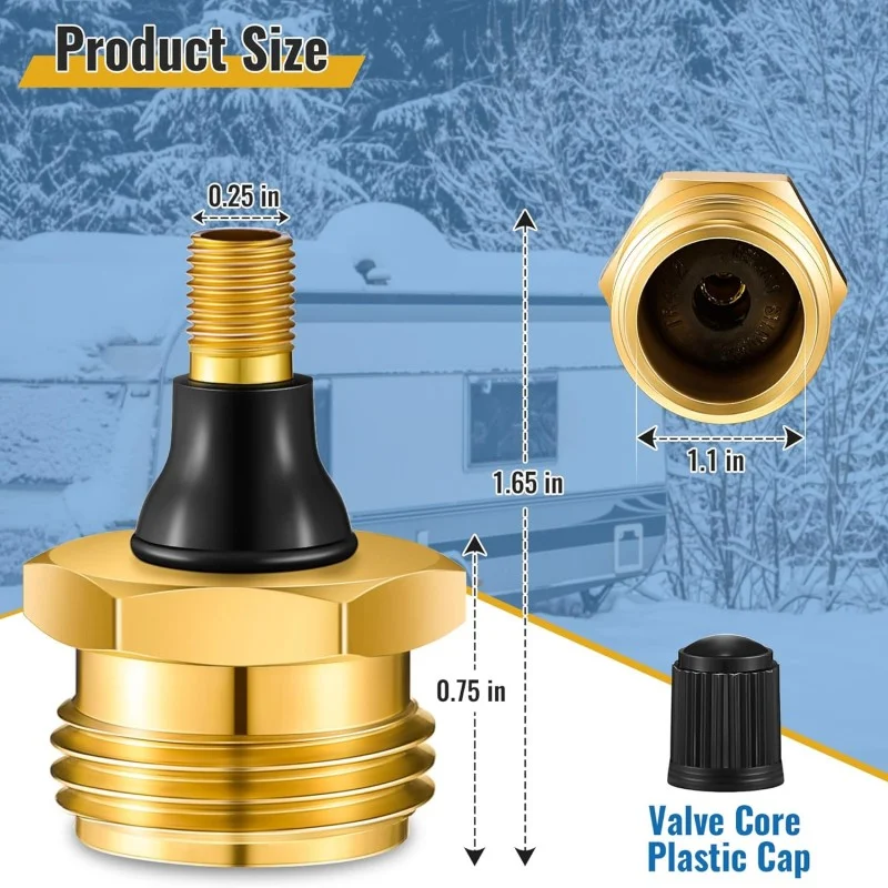 RV Blow Out Plug Metal & Brass Helps Clear The Water Lines In Your RV For Campers Motorhomes Travel Trailers RV Winterizing Tool