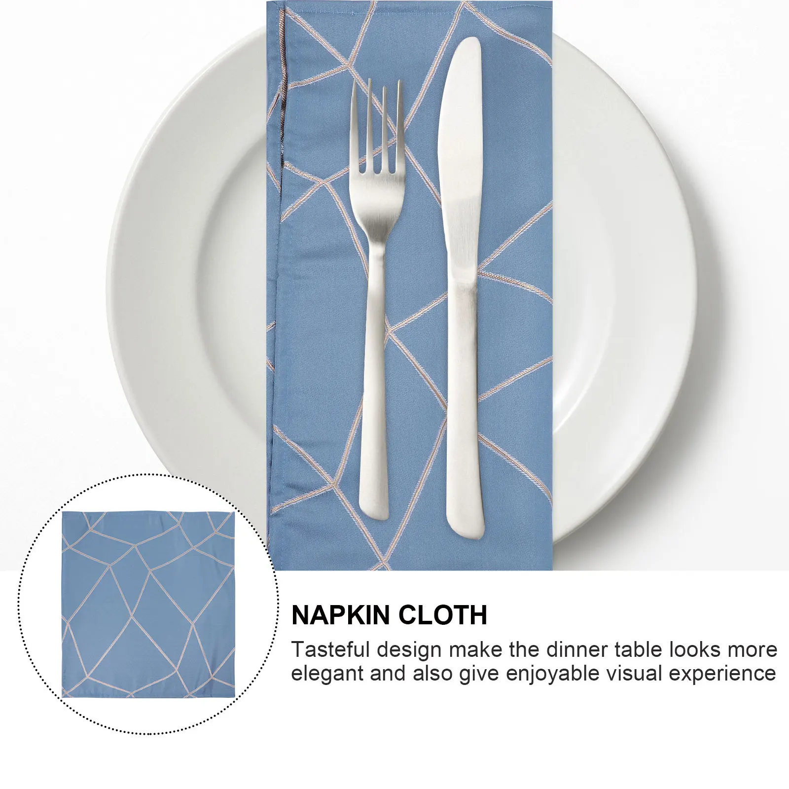 

Printed Napkin Cloth European Style High-End Dinner Table Decor for Party Wedding Restaurant Home Use Thickened Foldable