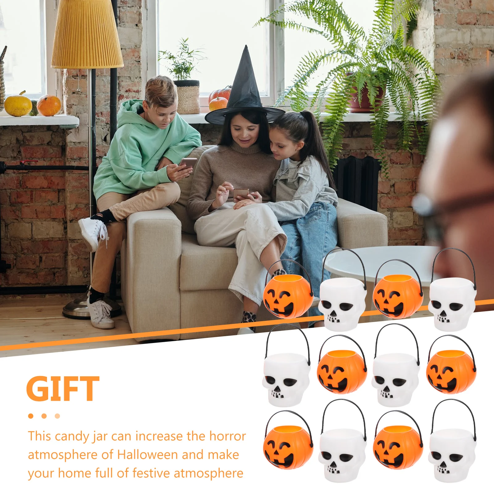 

12pcs Plastic Pumpkin Lantern Halloween Props y Jars Child C ies Gift Storage Container Creative Design Lightweight