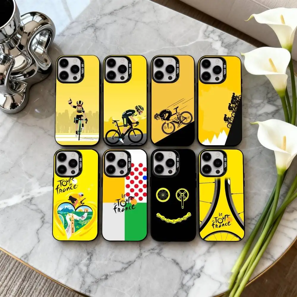 

T-Tour De France B-Bike R-Rainbow Phone Case For iPhone17,16,15,14,13,12,11 Plus,Pro Max Black Candy silver phone case