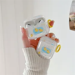For airpods pro inpods Tpu bluetooth wireless earphone silicone case for Airpods 3 2 1 cute duck transparent protective case
