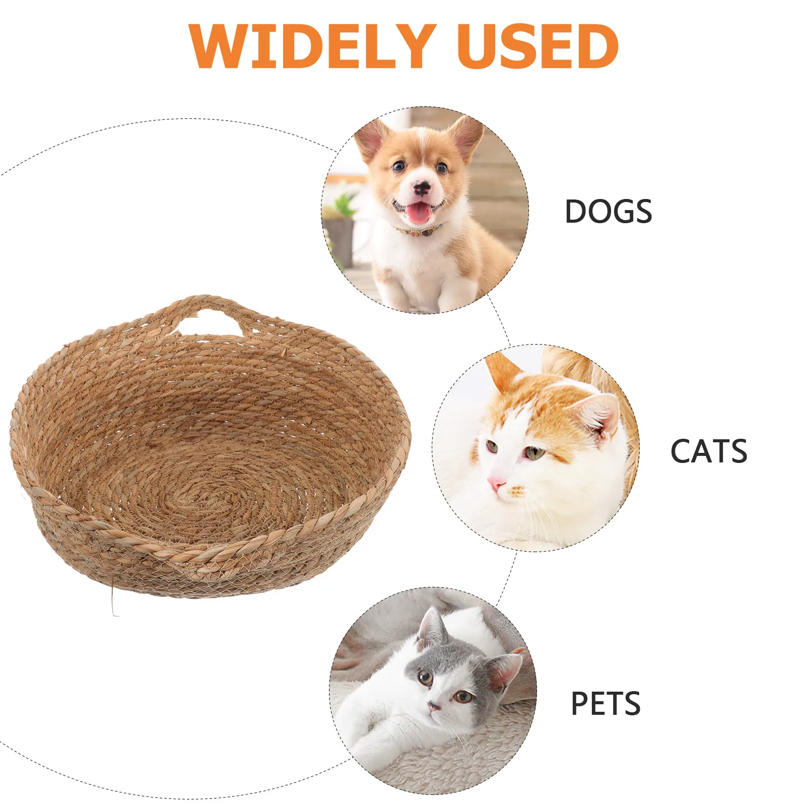 

Straw Cat Bed Large Space Comfortable Sleep for Pets Show Love and Concern Cat Sleeping Bed Cats Pet Warm Neat