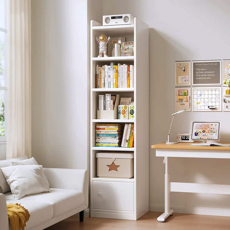 Floor Standing Bookshelf Narrow Gap Wall Hugging Corner Cabinet Desk Side Storage Book Shelves Book Rack Storage Shelf