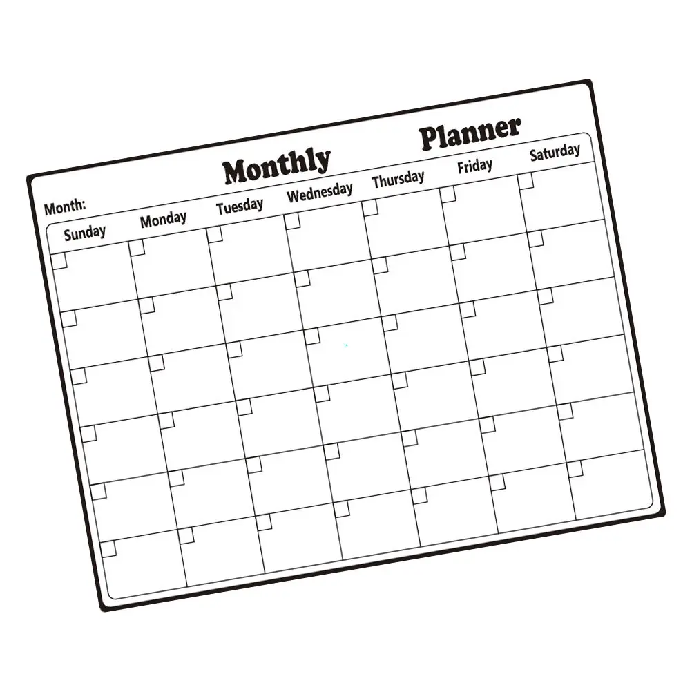 1Sheet Magnetic Whiteboard Monthly Plan Board Erasable Fridge Planner Schedule Message Note Organizer Monthly Plan Board